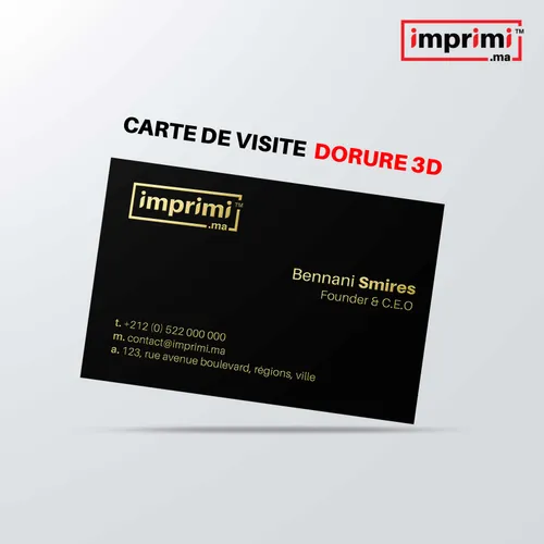 Cartes de visite avec dorure en relief 3D